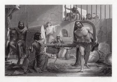 Edward Armitage Samson engraving signed