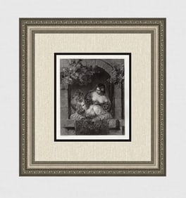 William Etty Window in Venice, during a Festa (The Brides of Venice) 1853 Engraving Signed