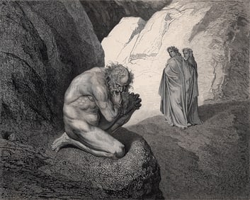 Gustave Dore Plutus (Dante's Divine Comedy Enferno) c. 1880 Wood Engraving