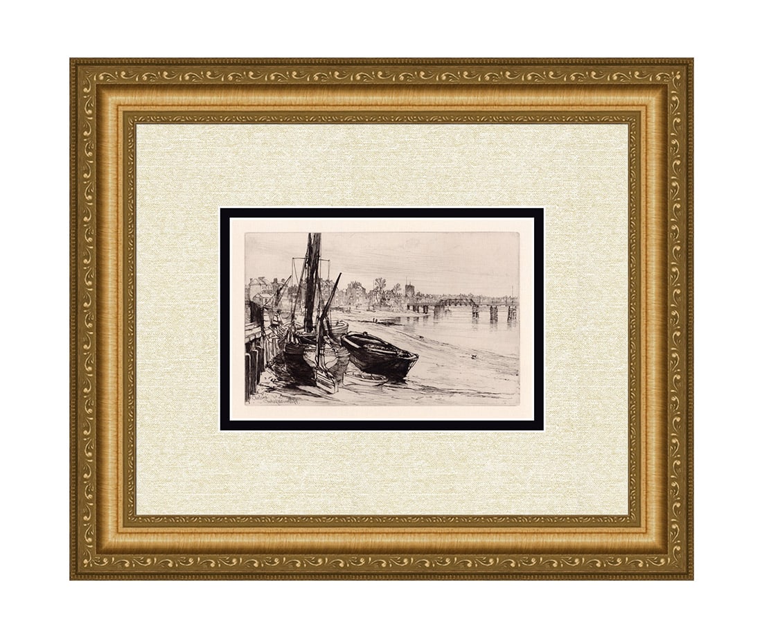 Charles John Watson Chelsea Antique Etching: Charles John Watson (English, 1846-1927). Chelsea. Framed dimensions approximately Size 15 x 17 inches. Antique etching on thick laid paper. 1882. Signed in the Plate, lower left. This artwork is acco
