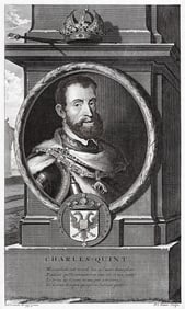 Adriaen van der Werff 1697 Engraving Charles V Holy Roman Emperor Framed