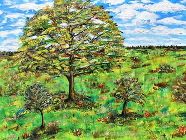 Arthur Kinslow Orginal Painting The Three Trees 36 x 48 Inches