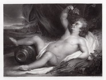 Sir Martin Archer Shee The Infant Bacchus 1852 engraving