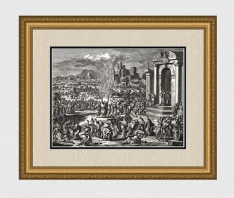 1747 Monumental Engraving Jan Luyken The Sixth Plague Framed