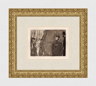 DEGAS 1938 Etching Ludovic Halevy & Madame Cardinal's Meeting LIMITED Framed