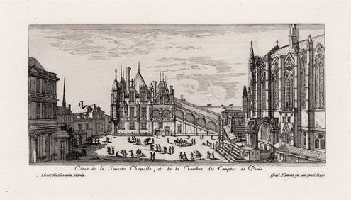 Israel Silvestre the Younger 1880 etching Chamber of Accounts signed