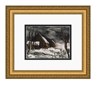 1958 Maurice de Vlaminck La Maladrerie sous la Neige lithograph signed
