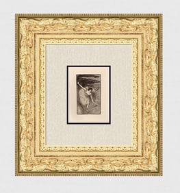 Edgar Degas Danseur sur scene, salutant one of 50, 1891/92 etching  (Dancer on Stage, Taking Her