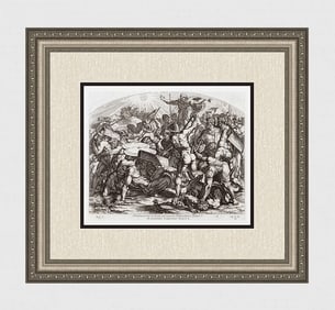 Raphael 1649 Engraving Vatican Joshua stops the sun