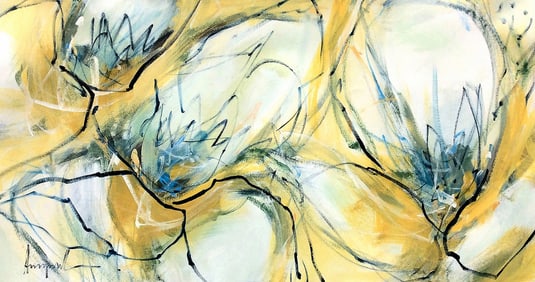 Angela Maritz Original Painting Just Bloomed 48 x 24 inches