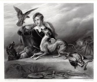 Sir Edwin Henry Landseer The Chieftain's Friends engraving signed