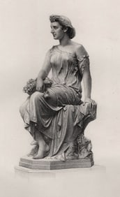 1800s James Milo Griffith Antique Engraving Summer Flowers FRAMED