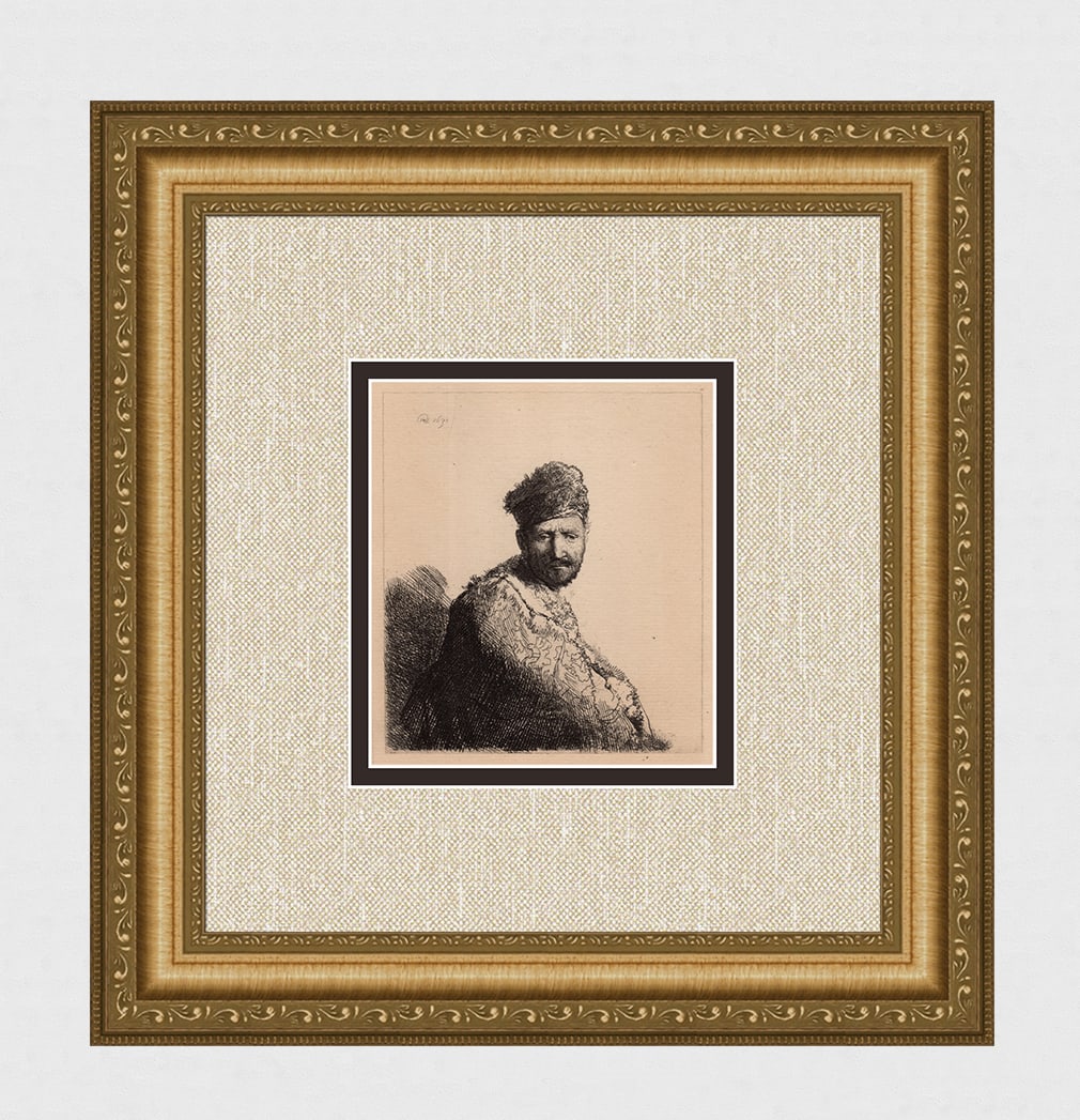 REMBRANDT 1800S Etching B263 Oriental Head DURAND (1 of 4)