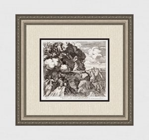 Raphael 1649 Engraving Vatican Moses receives the Ten Commandments