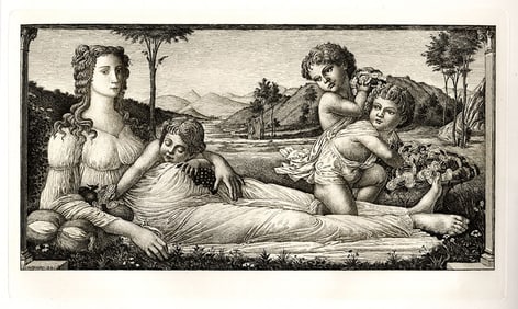 Sandro Botticelli Venus and Cupid 1886 etching