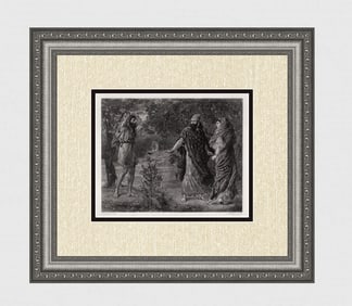 Thomas Matthews ROOKE 1800s Engraving "Naboth's Vineyard" SIGNED Framed