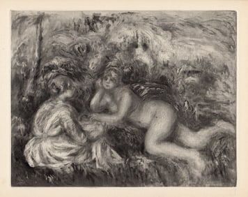 1919 Renoir Limited Engraving "Conversation after the Bath" Framed