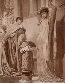 Frederic LEIGHTON Antique Print INDUSTRIAL ARTS OF PEACE Framed Signed