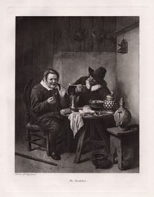 Hendrik Martenszoon Sorgh 1893 print The Breakfast signed