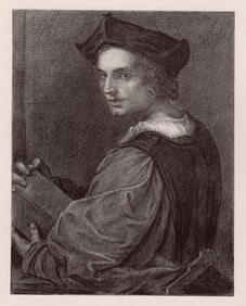 Edward Mitchell Portrait of Andrea Del Sarto 1873 lithograph