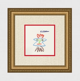 1968 Pablo PICASSO Color Lithograph "Faces" Signed Framed