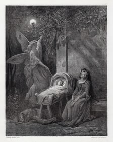 Gustave Dore Queen Mab 1882 Engraving Signed