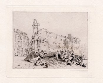 Joseph Mallord William Turner On the Loire etching signed