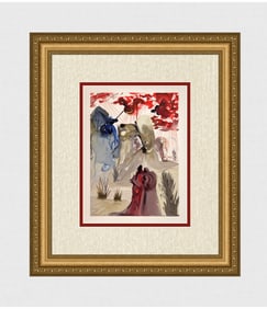 1960 Salvador Dali Divine Forest Authentic Woodcut