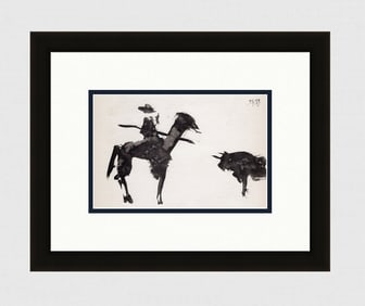 PABLO PICASSO 1961 Vintage Lithograph Toro y Torero FRAMED