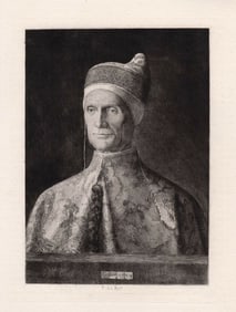 1875 Giovanni Bellini The Doge Leonardo Loredan etching signed