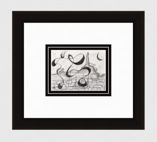 Alexander Constantine Original Drawing Nighttime Signed