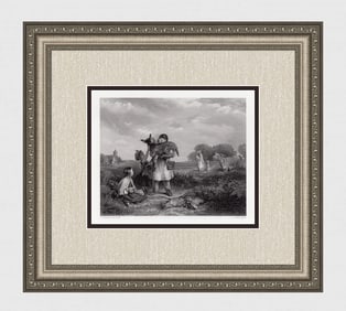 John Callcott Horsley 1800s Engraving Pet of the Common Framed Signed