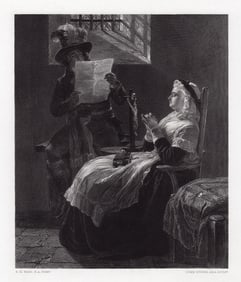 Edward Matthew Ward 1872 Engraving Marie Antoinette Signed Framed