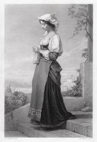 Charles jalabert Villanella 1876 engraving Signed