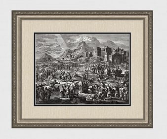 1747 Monumental Engraving Jan Luyken The Stoning of Saint Stephen Framed