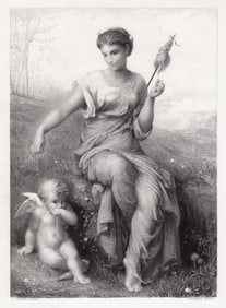 Jean-Ernest Aubert (or Ernest-Jean Aubert) (French, 1824 - 1906) The Broken Thread engraving signed