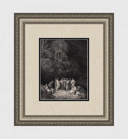 Gustave Dore Limbo The Bright School Gathering Divine Comedy c. 1880 Woodcut