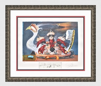 Salvador Dali Lithograph Diners of Gala Signed Numbered Limited Framed