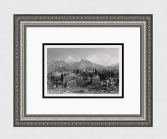 Thomas ALLOM 1800s Engraving "Philadelphia Turkey" Framed SIGNED