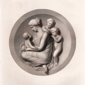 Richard WESTMACOTT Antique Engraving THE MOTHER Framed