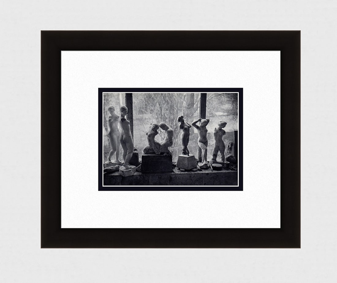 Brassai Aristide Maillol's Studio III 1930's photogravure: Brassai. (Hungarian-French, 1899-1984). Aristide Maillol's Studio III. Antique Photogravure. 1937-1940. Excellent. Teriade. Draeger Freres. Image size 5 5/8 x 8 1/4 inches. Approximately 15 x 17 inche