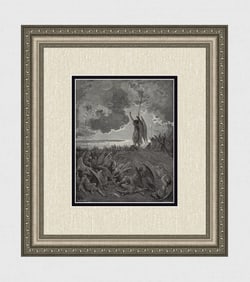 Gustave Dore The Fall of Satan (Milton's Paradise Lost) c. 1880 Woodcut Signed
