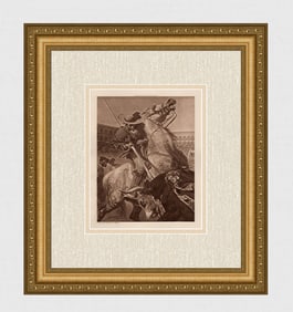 Alexander von WAGNER SIGNED Antique Print The Bullfighter FRAMED