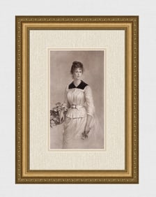 Kitty Fornier 1800's Antique Print Portrait of the Artist Framed Signed