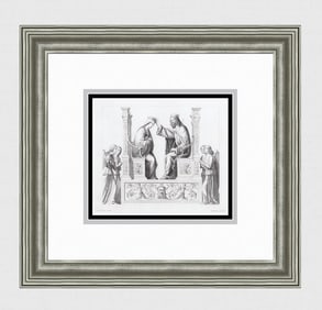 Giovanni da Udine Coronation of the Virgin 1800's Engraving