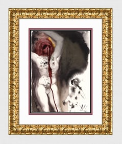 Salvador Dali Framed Original 1967 David and Goliath Lithograph