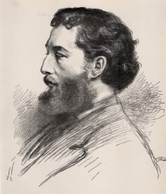 1800s Frederic LEIGHTON Antique Print "Sir Frederick Leighton" Framed