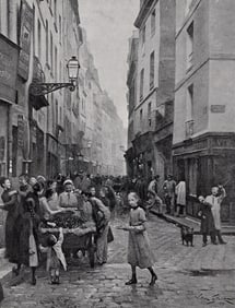 Victor Gilbert 1800s Antique Print Going for Fruit Midday SIGNED Framed