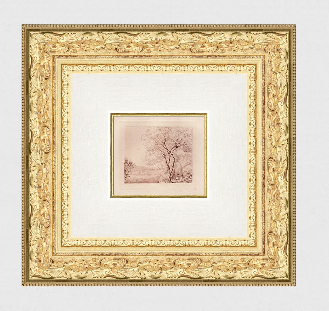 Claude Monet 1800's Etching Paysage Antibes (1 of 3)