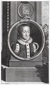 Adriaen van der Werff 1697 Engraving Mary Queen of England Framed